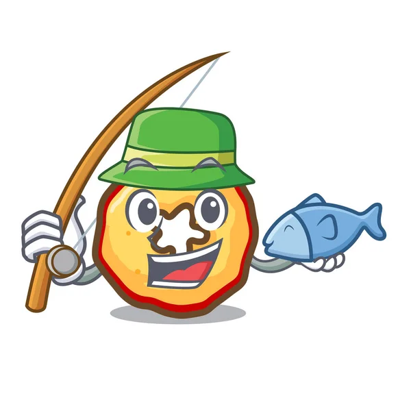 Batatas de maçã de pesca apresentadas em placas de caracteres — Vetor de Stock