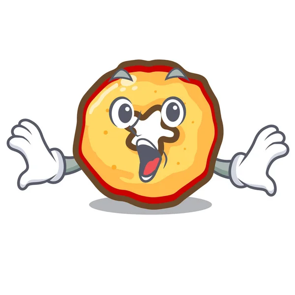 Terkejut chip apel disajikan di papan karakter - Stok Vektor