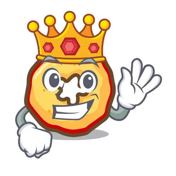 King chips de manzana en una nevera de dibujos animados — Vector de stock