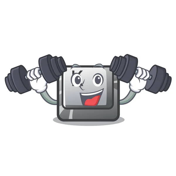 Botão de fitness K isolado com a mascote —  Vetores de Stock
