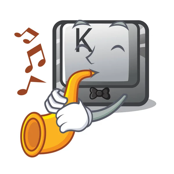 With trumpet button K on a character computer — 스톡 벡터