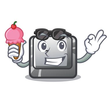Dondurma düğmesi L, maskot şeklinde.