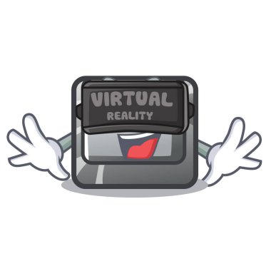 Sanal gerçeklik düğmesi L karikatür izole