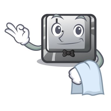 Garson düğmesi L karikatür izole