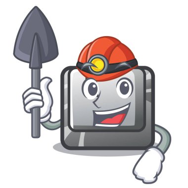 Miner düğmesi L karikatür izole