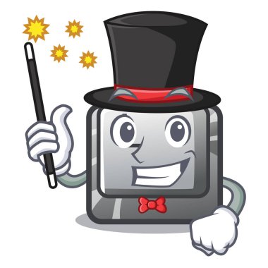 Sihirbaz düğmesi L bir oyun karikatür