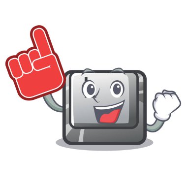 Köpük parmak düğmesi L bir oyun karikatür