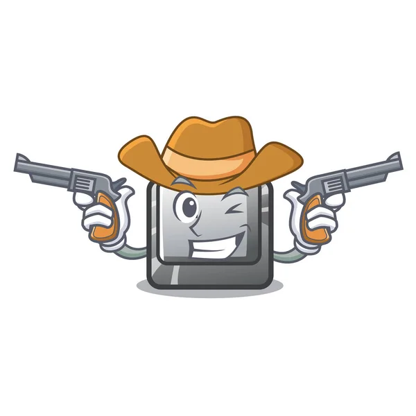 Cowboy button L attached to character keyboard — Stock Vector