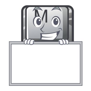 Klavye maskotu üzerinde tahta düğmesi M ile sırıtma