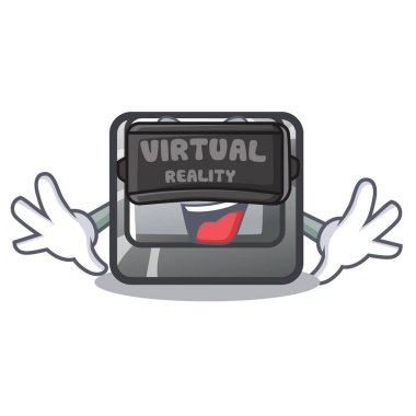 Sanal gerçeklik M düğmesi oyun karikatürler yüklü