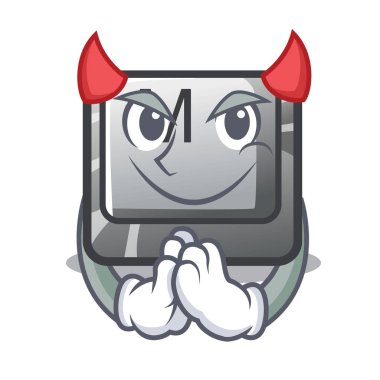 Şeytan M düğmesi oyun karikatürler yüklü