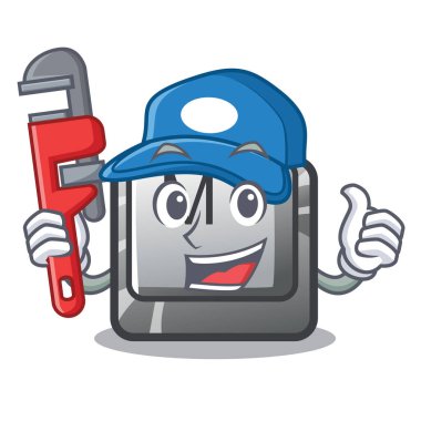 Tesisatçı düğmesi M karikatür izole