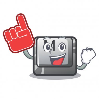 Köpük parmak düğmesi M karikatür izole