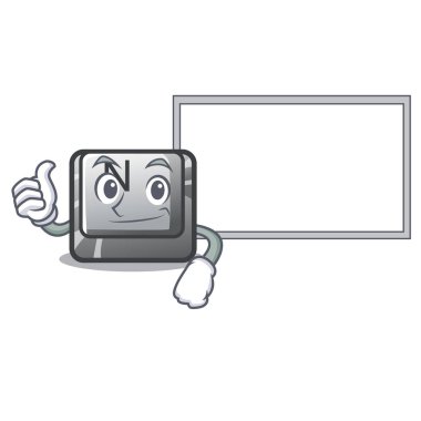 Bir oyun karakterinde tahta düğmesi N ile başparmak