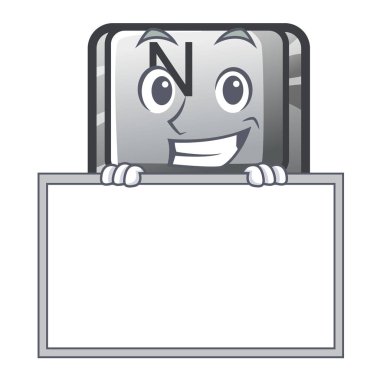 Bir oyun karakteri üzerinde tahta düğmesi N ile sırıtarak