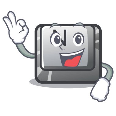 Tamam düğmesi N karikatür ile izole