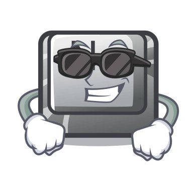 Süper serin düğme N karikatür ile izole