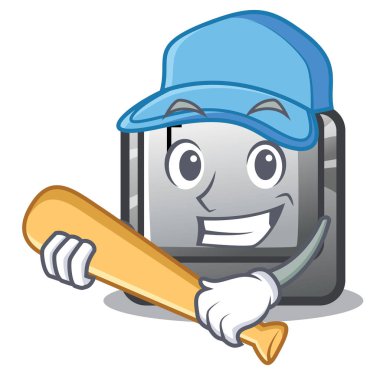 Beyzbol düğmesi oynamak T karikatür izole