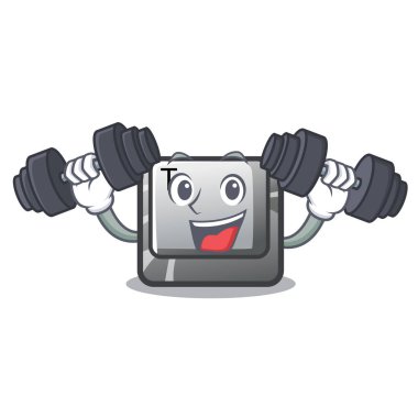 Fitness düğmesi T karikatür izole