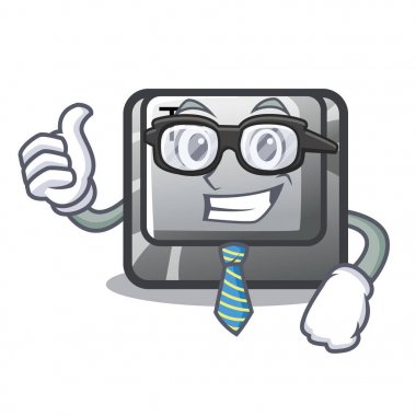 Karakter bilgisayarına yüklenen işadamı T düğmesi