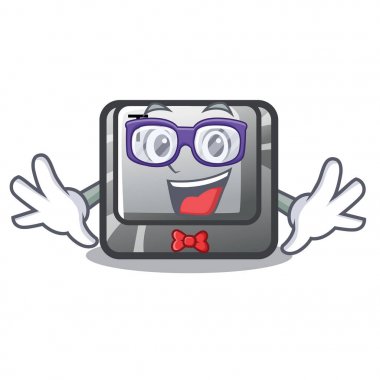 Karakter bilgisayarında geek T düğmesi yüklü