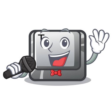 Klavye karikatür şarkı düğmesi T