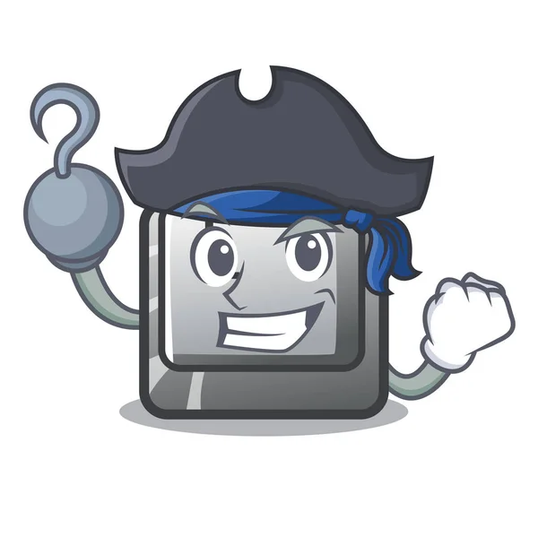 Pirátské tlačítko M na maskot klávesnice — Stockový vektor