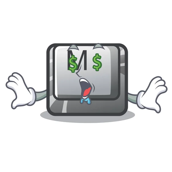 Dinheiro botão M olho isolado no desenho animado —  Vetores de Stock