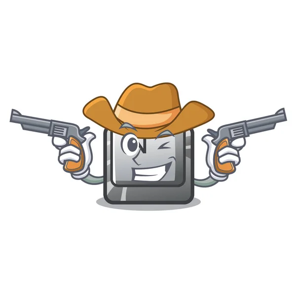 Cowboy gomb N a játék karakter — Stock Vector