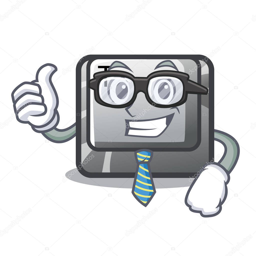 Businessman T button installed on character computer
