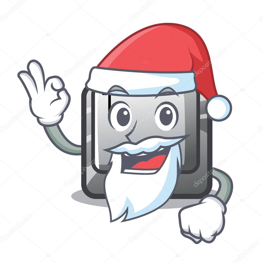 Santa button T in the mascot shape
