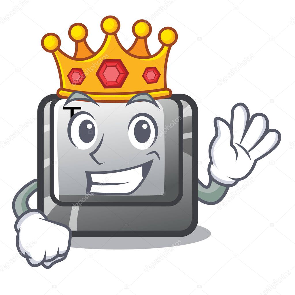 King button T in the mascot shape