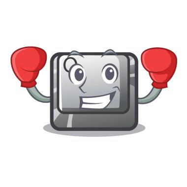 Boks düğmesi Q maskot izole