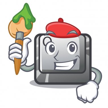 Sanatçı düğmesi Q maskot izole