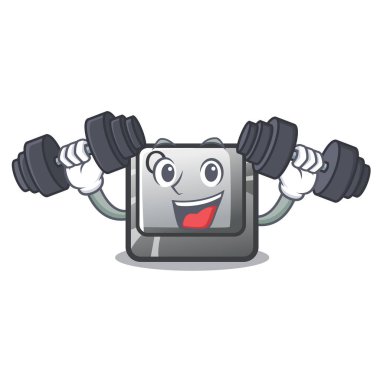 Fitness düğmesi Q maskot izole