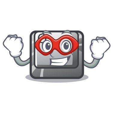 Çizgi film klavyesindeki süper kahraman Q tuşu