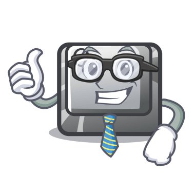 Çizgi film klavyesindeki işadamı Q tuşu