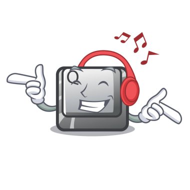 Karakter şeklinde dinleme müzik düğmesi Q