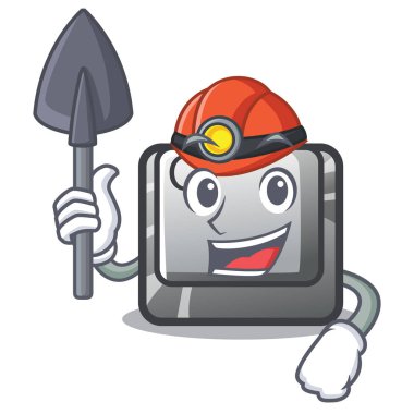 Karakter şeklinde madenci düğmesi Q