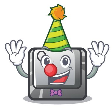 Çizgi film bilgisayarına palyaço Q düğmesi yüklendi