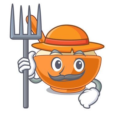 Çiftçi patates püresi karakter kaselerinde servis