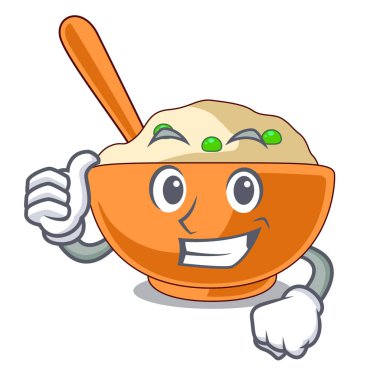 Karikatür ile izole patates püresi kadar Thumbs