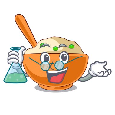 Profesör patates püresi karikatür ile izole