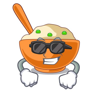 Süper serin patates püresi karikatür ile izole