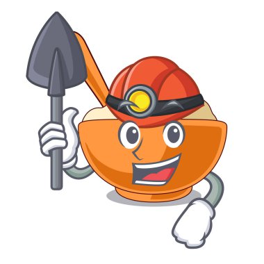 Madenci şeklinde maskot patates püresi