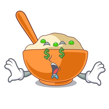 Karikatür plaka yukarıda Para göz patates püresi