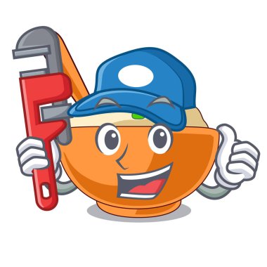 Tesisatçı karikatür plaka yukarıda patates püresi