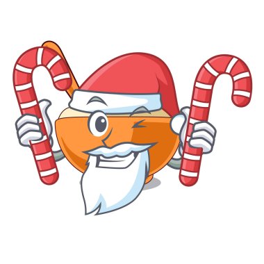 Karikatür plaka yukarıda şeker püresi patates ile Santa