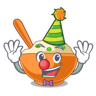 Karikatür plaka yukarıda Palyaço patates püresi