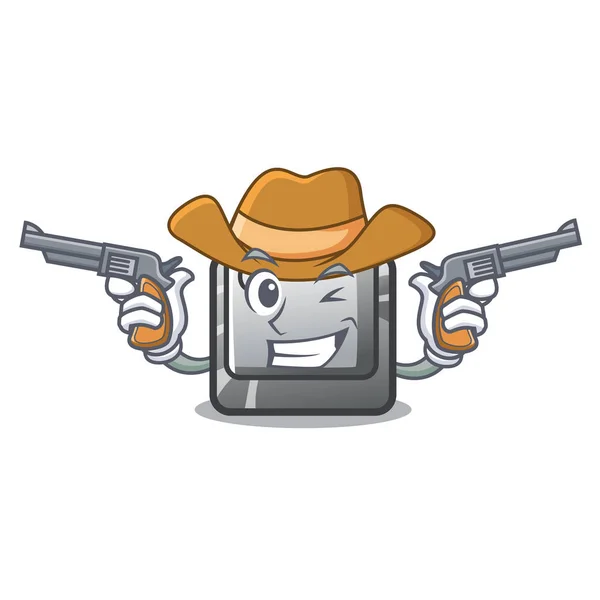 Cowboy knop Q geïsoleerd in de mascotte — Stockvector